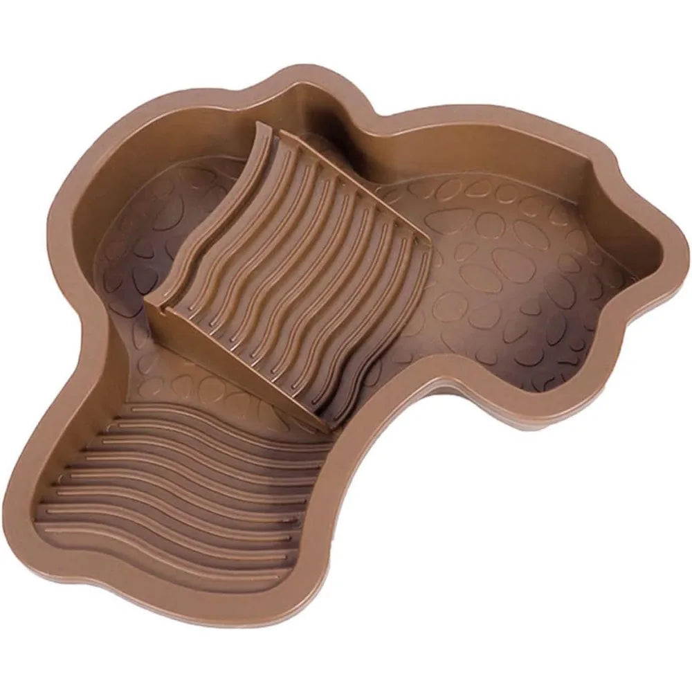 Reptile Bathing Pool Reptile Feeding Dish Water Bowl with Ramp Aquarium Ornament for Snake, Turtle, Bearded Dragon, Lizard Bath