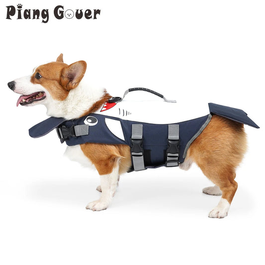 Summer Shark Pet Life Jacket Buoyancy Dog Swimsuit Vest  Swimming Clothes Pet Coat Supplies