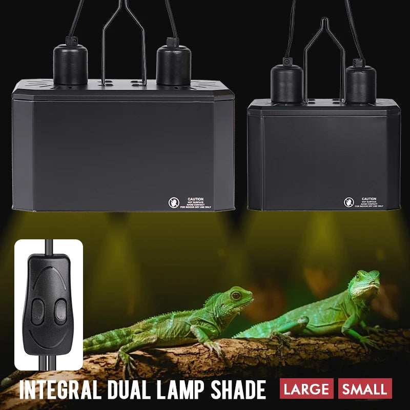 Reptile Accessories One-piece Double Lampshade Reflective Thermal Insulation Heating Lampshade for Lizards Turtle Snakes Spiders