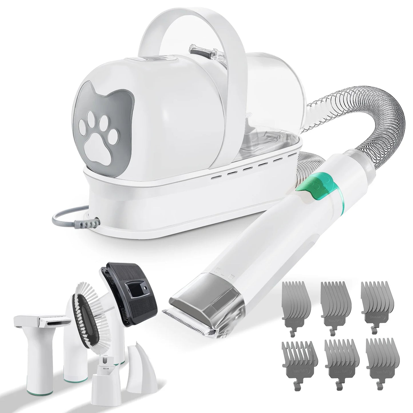 400W 7In1 Pet Vacuum Cleaner Dog Hair Dryer Grooming Set with Pet Hair Collection Cup and Hair Removal Tool Pet Hair Vacuum