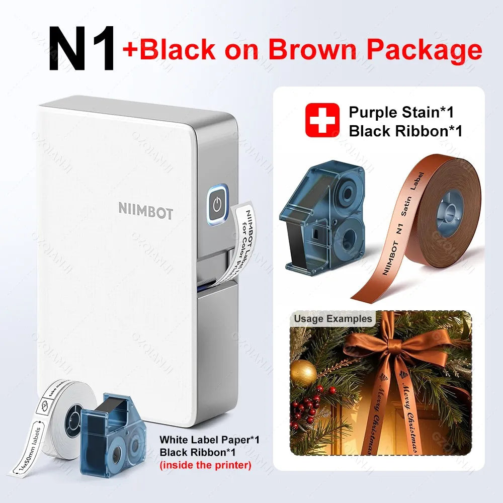 Niimbot N1 Mini Thermal Transfer Label Sticker Printer B18 Label Maker With Ribbon PET Papers For Jewelry Store Cable Cosmetics