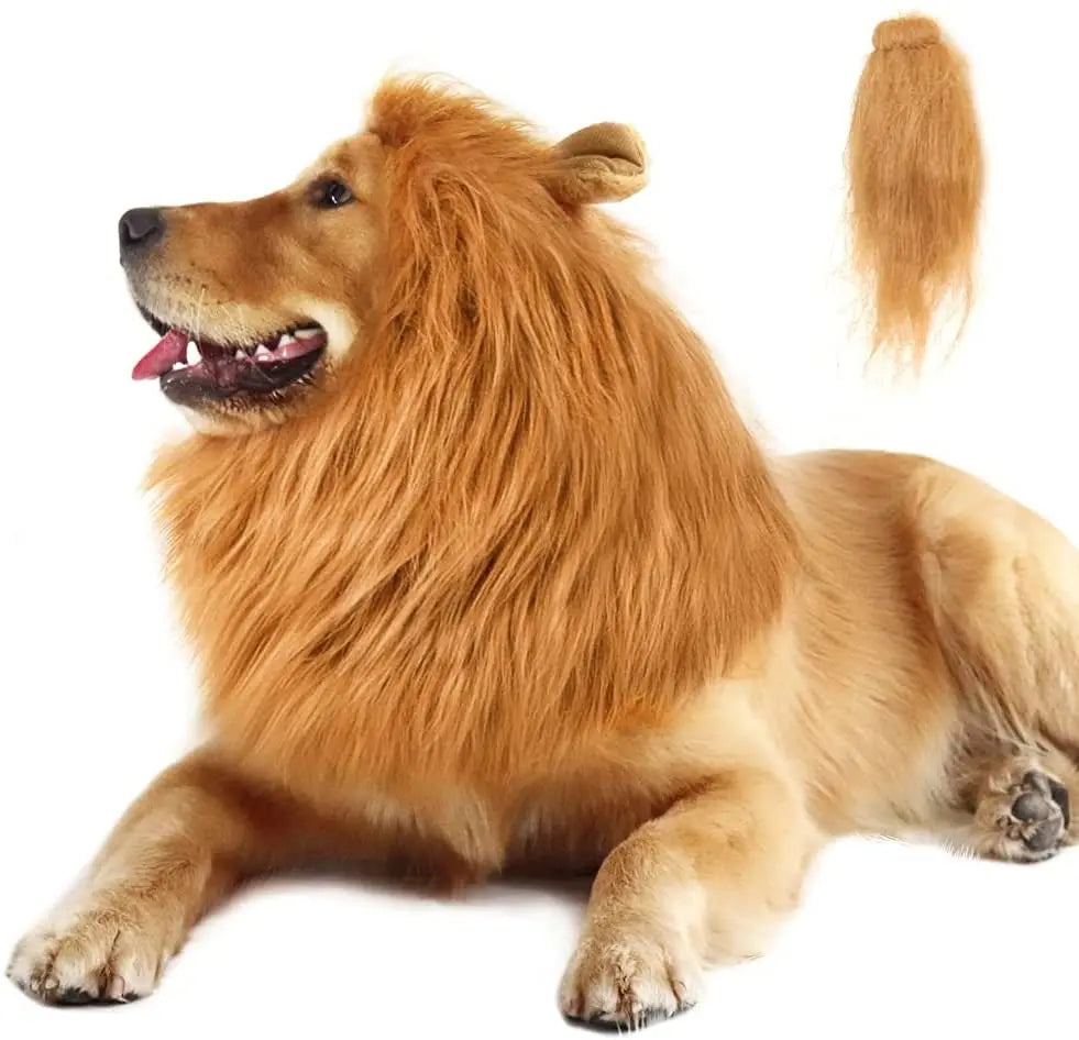 NONOR Cute Pet Dog Cosplay Clothes  Costume Lion Mane Winter Warm Pet for Large Dogs  Party Decoration with Ear Pet Accessories