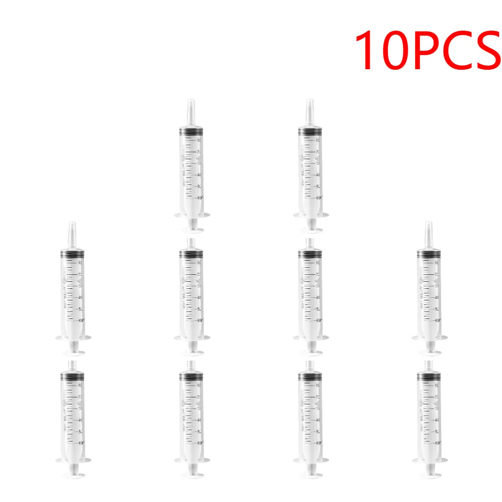 Reusable 60ML Plastic Nutritional Measuring Syringe Tool For Pet Feeder Sampling Without Needle Set Of 2 4 6 8 10 PCS