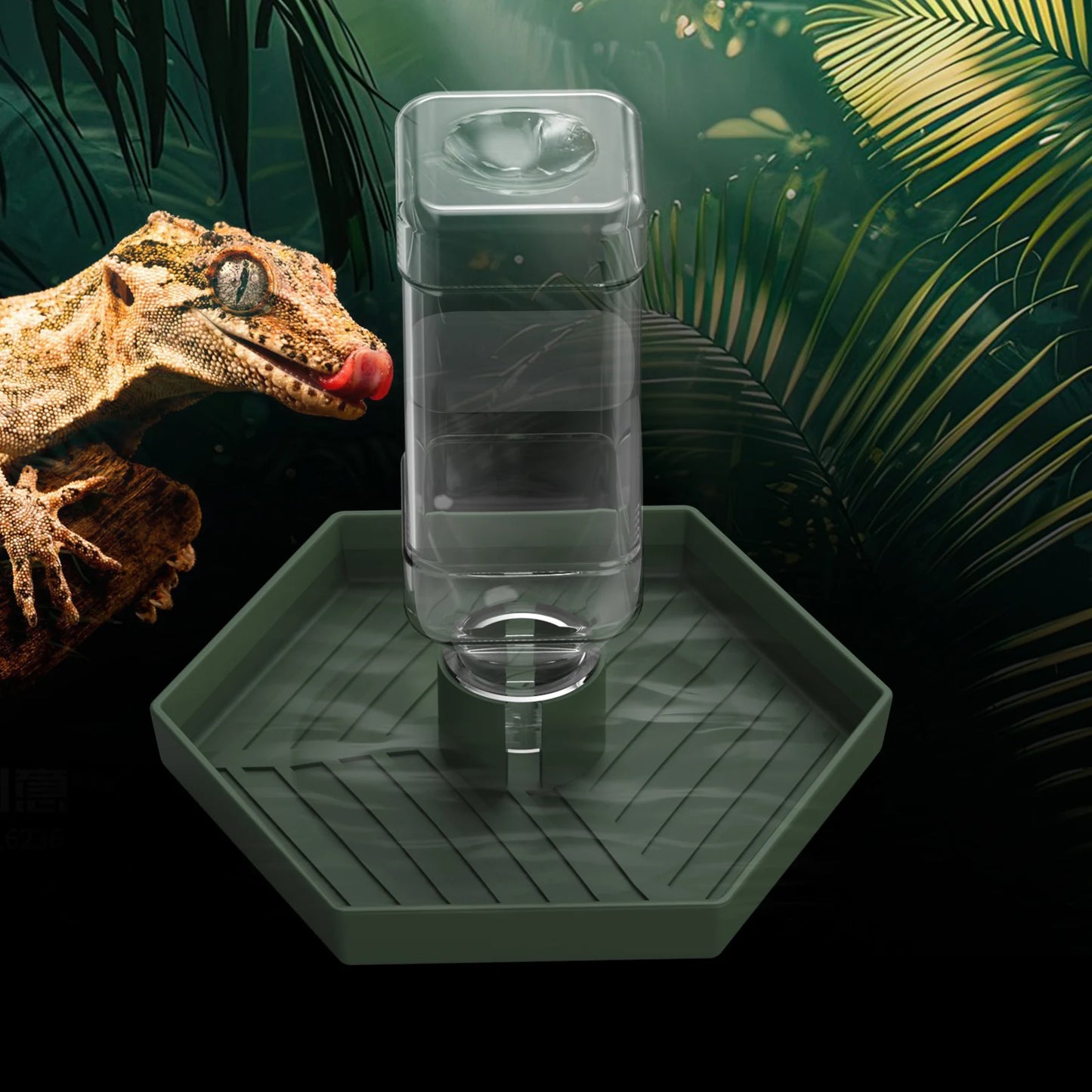 Reptile Water Dispenser, Water Bowl, Feeding Supplies, Suitable for Lizards, Turtles, Geckos, Terrarium Accessories