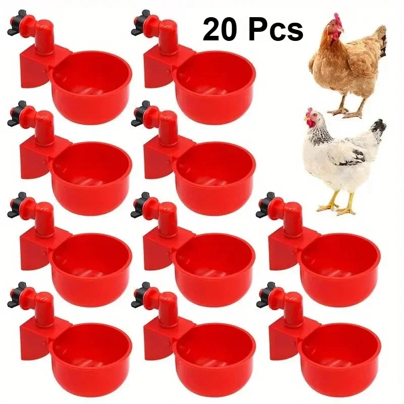 10/20 Pcs Chicken Drinking Bowl Poultry Automatic Water Dispenser Pigeon Small Chick Feeding Bowl Chicken Coop Water Dispenser