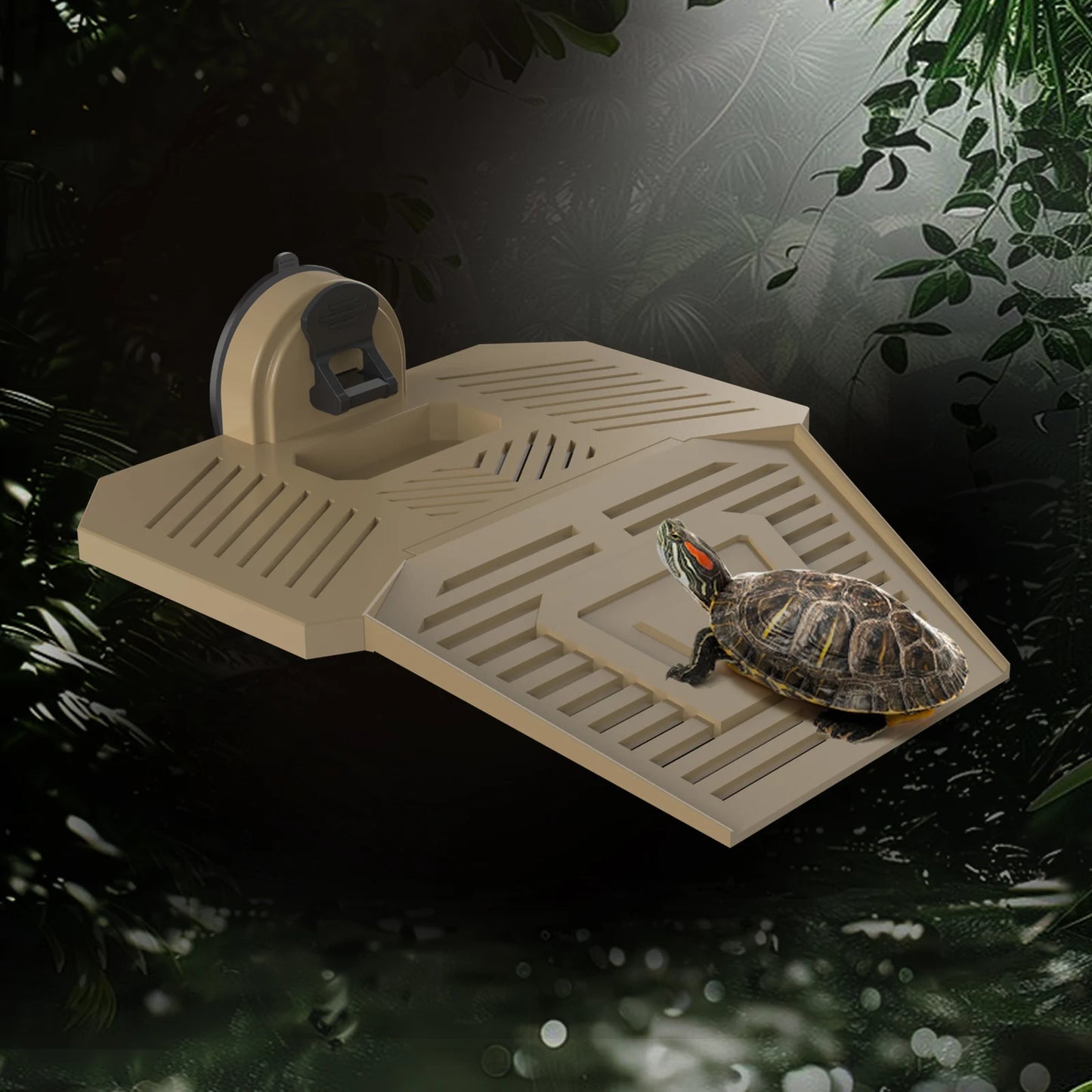 Reptile Basking Platform, Terrarium Swimming Resting Terrace with Suction Cups, Floating Island for Turtle Habitat Decor