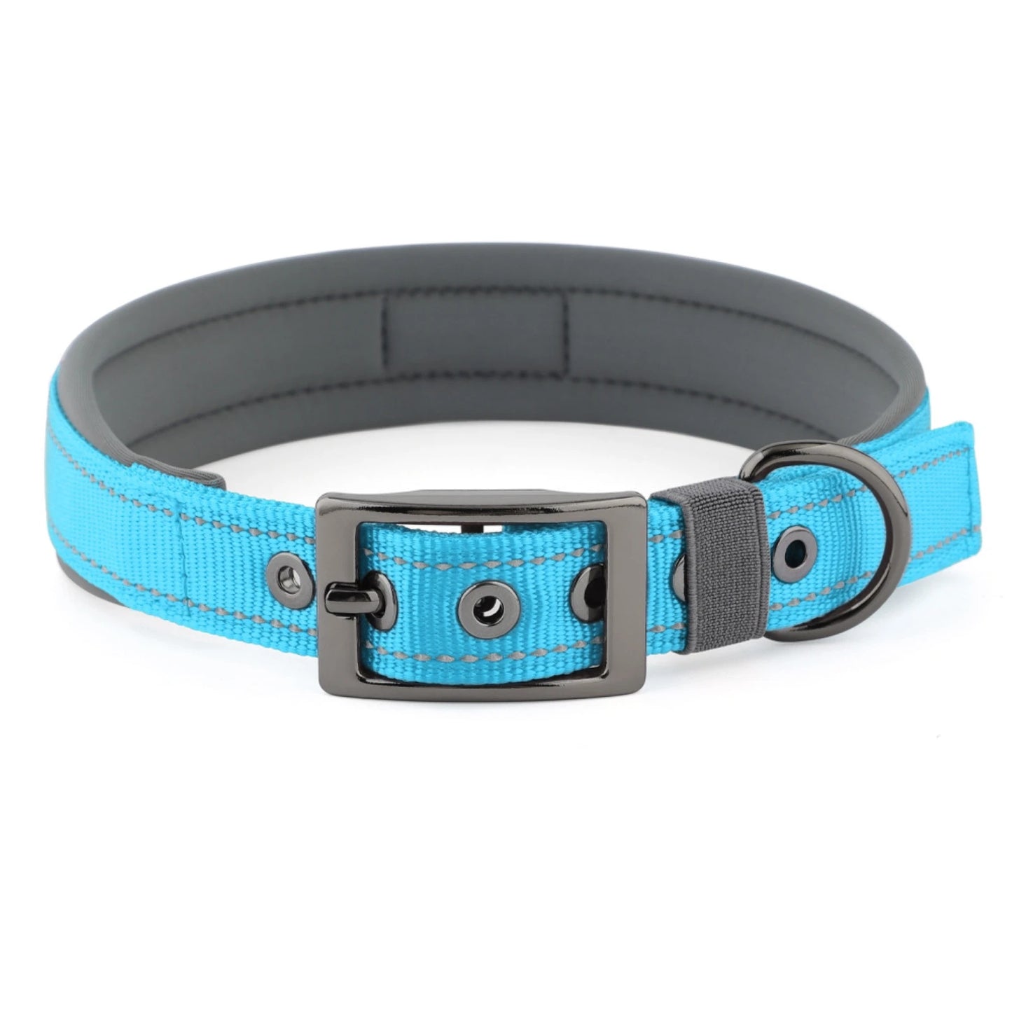 Dog Collar for Large Dogs Neoprene Padded and Adjustable Reflective Wide Heavy Duty Pet Collars with Durable Metal Belt Buckle