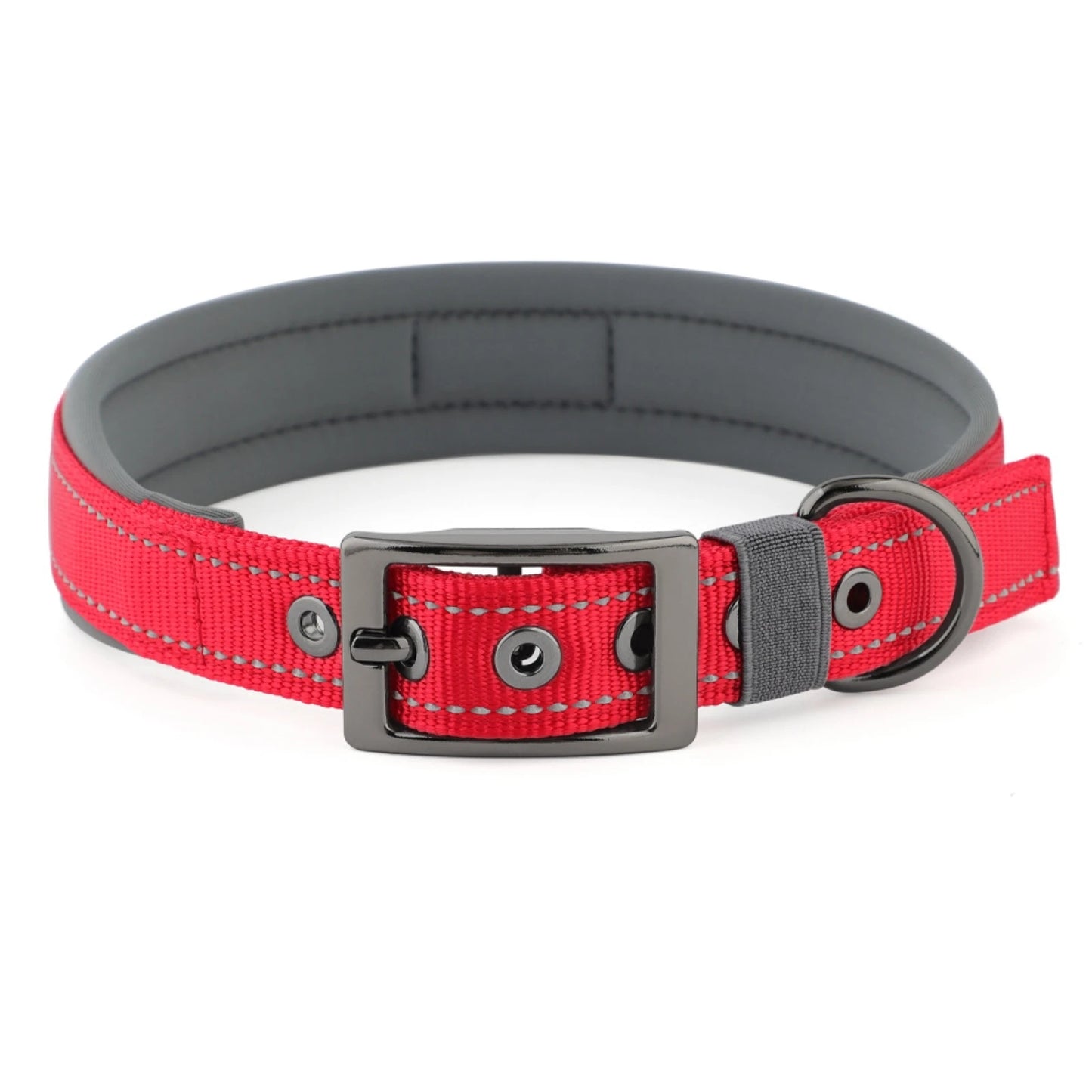 Dog Collar for Large Dogs Neoprene Padded and Adjustable Reflective Wide Heavy Duty Pet Collars with Durable Metal Belt Buckle