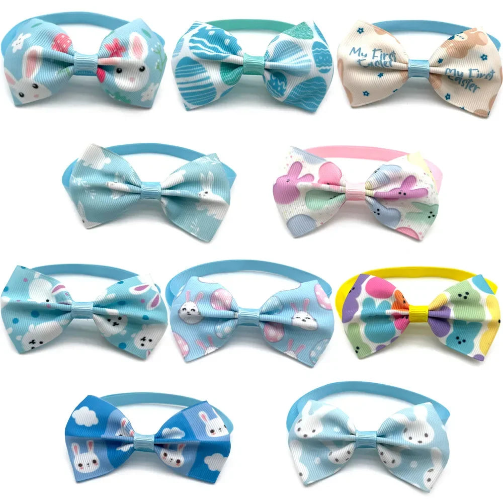 30/50pcs Pet Puppy Dog Bow Ties Easter Rabbit Style Small Dog Bow Tie Accessories Puppy Collars Adjustable Necktie Pet Supplies