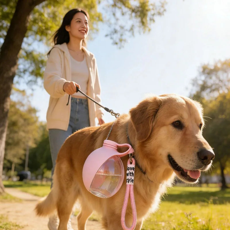 1PCS 545ml Portable & Hangable & Lightweight Pet Water Bottle for On-the-Go Outdoor Use Food-grade Silicone Bottle Dog Supplies