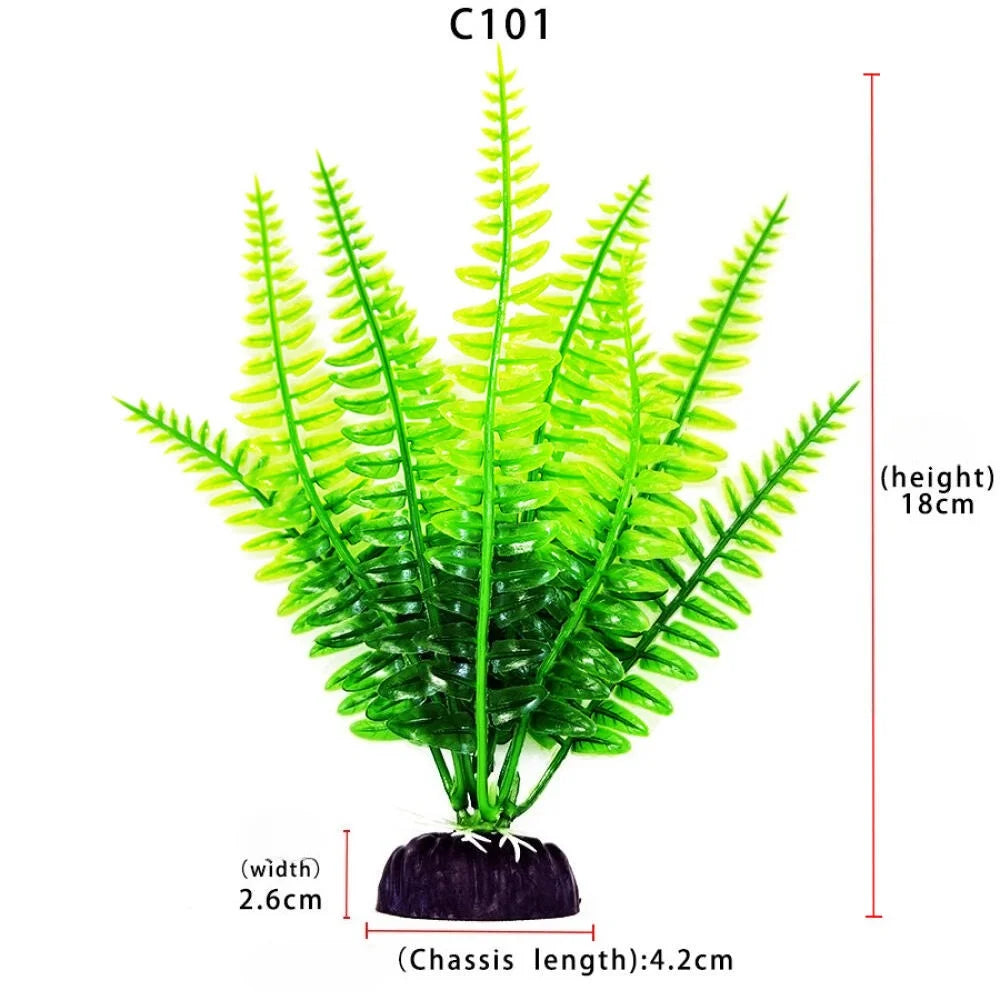 Artificial Plastic Aquarium Plants Seaweed, Realistic Landscape Ornament for Fish Tank Decor Aquarium Landscaping Accessories