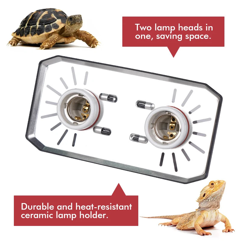 Reptile Accessories One-piece Double Lampshade Reflective Thermal Insulation Heating Lampshade for Lizards Turtle Snakes Spiders