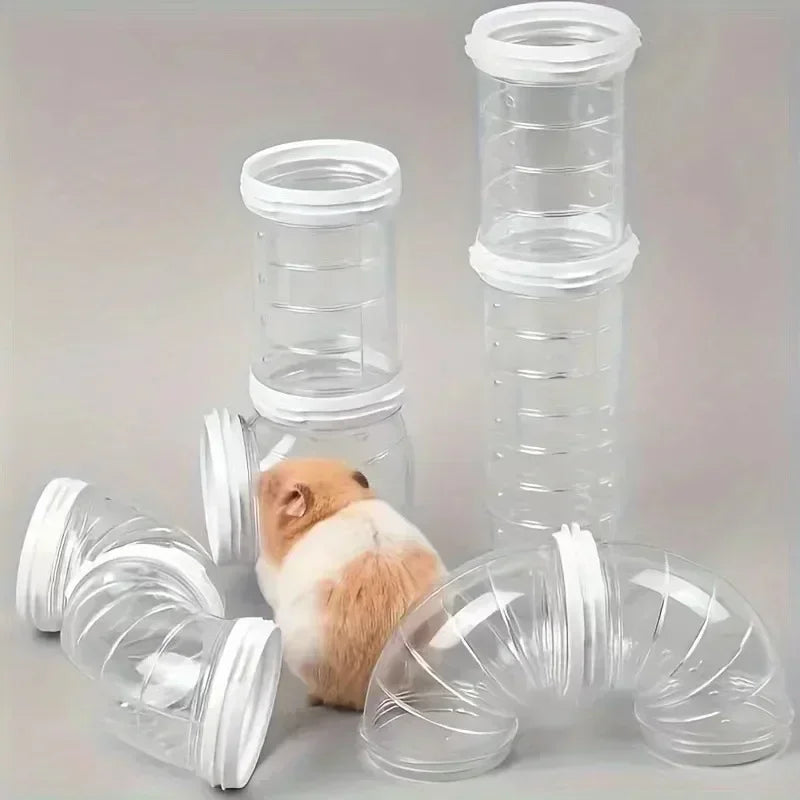 Hamster Plastic Tube DIY External Bathroom Maze Tunnel Small Pet Toy 5.5CM For Golden Hamsters Suitable Household Pet Supplies