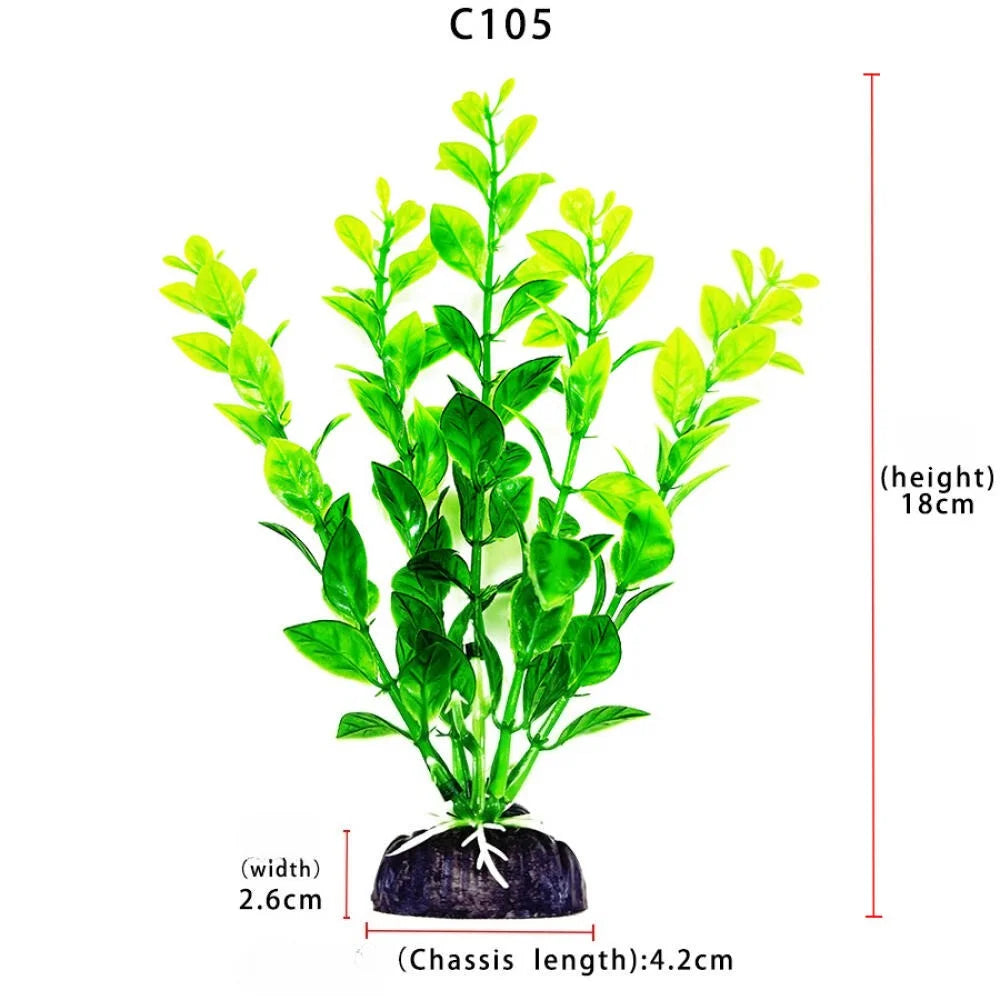 Artificial Plastic Aquarium Plants Seaweed, Realistic Landscape Ornament for Fish Tank Decor Aquarium Landscaping Accessories
