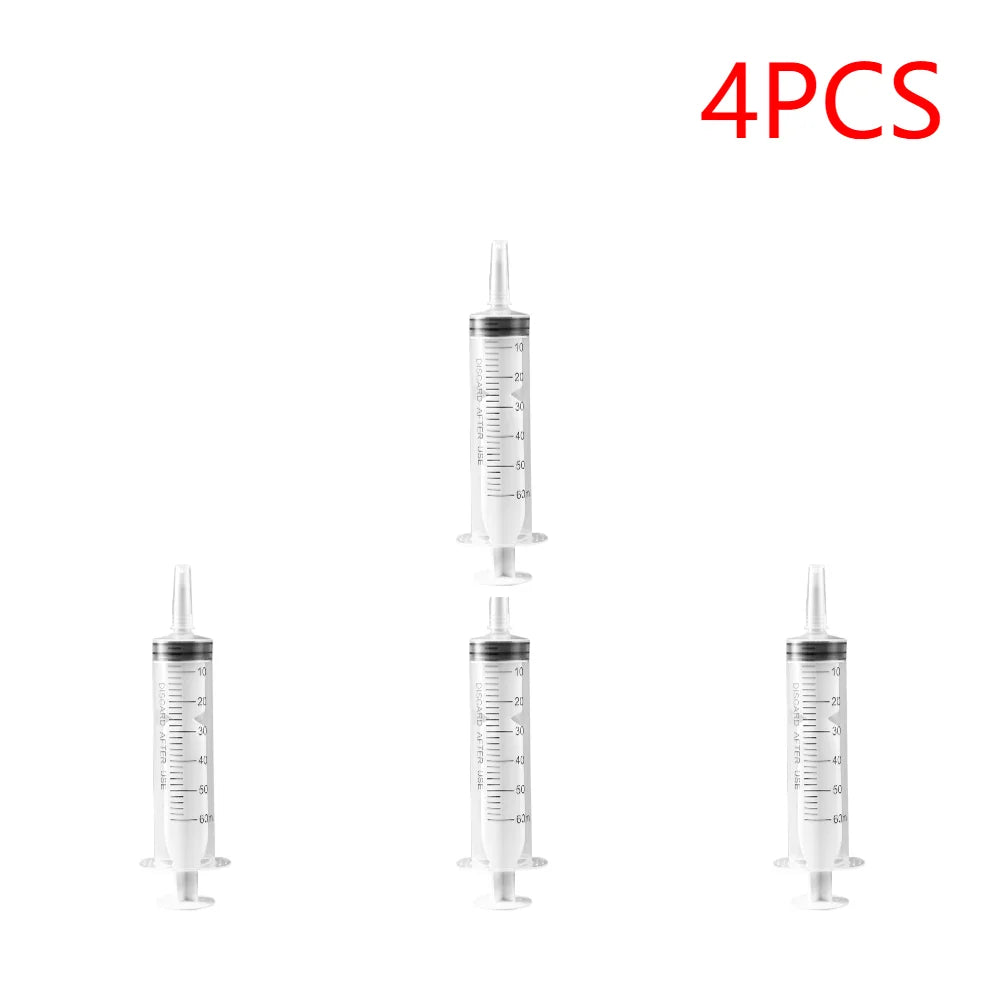 Reusable 60ml Plastic Nutritional Syringe For Pet Feeding Without Needle Small Dog 2 4 6 8 10 Pieces