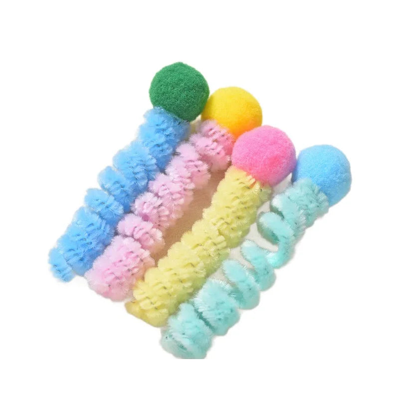4Pcs Cat Spring Toys Interactive Pet Toys for Cats Colorful Random Color Designed for Cats' Solo Play, Relieves Boredom Feline