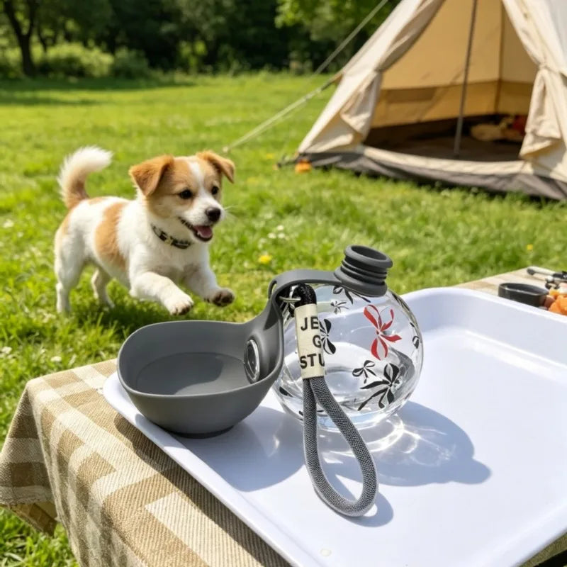 1PCS 545ml Portable & Hangable & Lightweight Pet Water Bottle for On-the-Go Outdoor Use Food-grade Silicone Bottle Dog Supplies