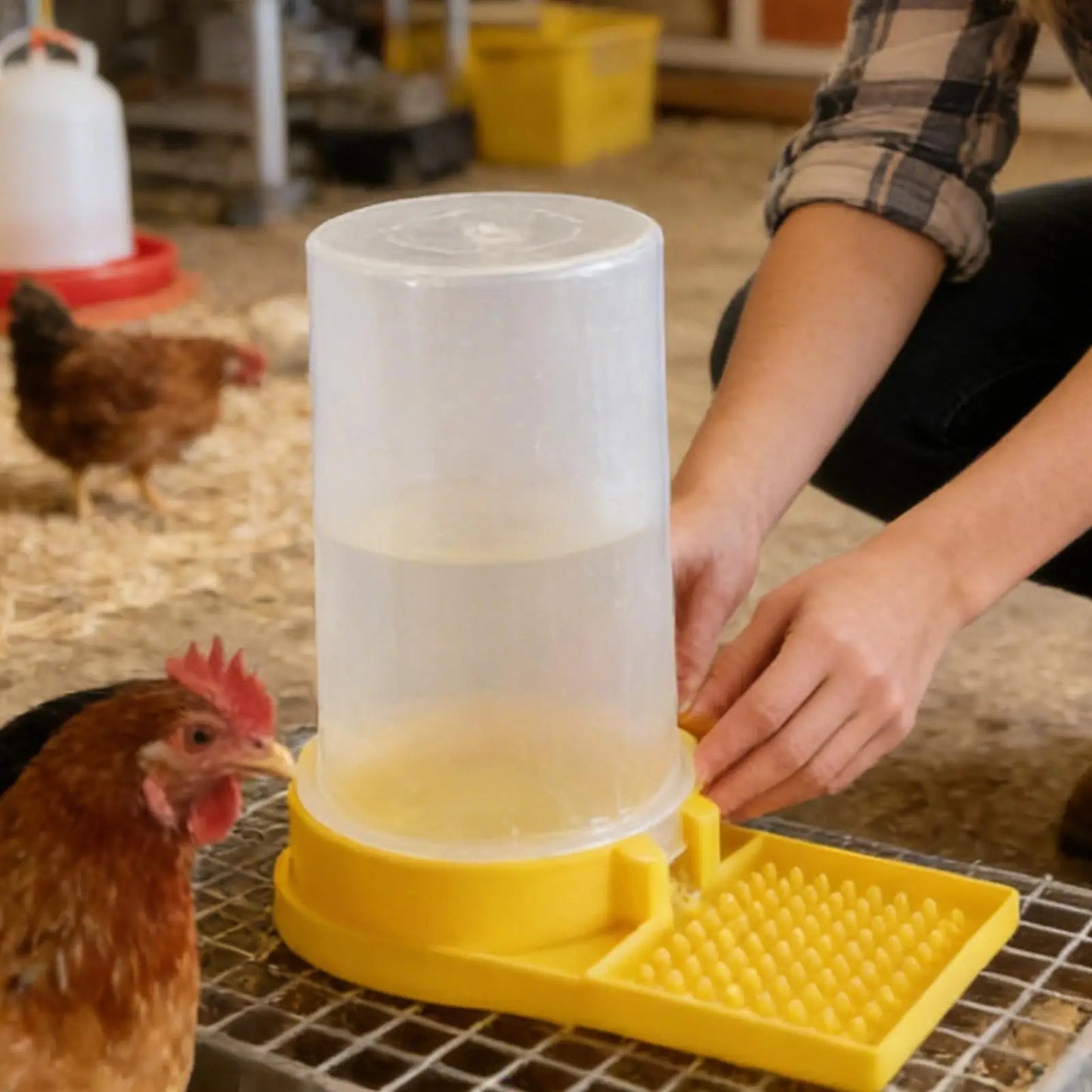 Poultry Feeder  Water Cup  Leakproof Large Capacity Clear Feeder Water Cup Feeding Container for Chicks Quail Bee Feeders