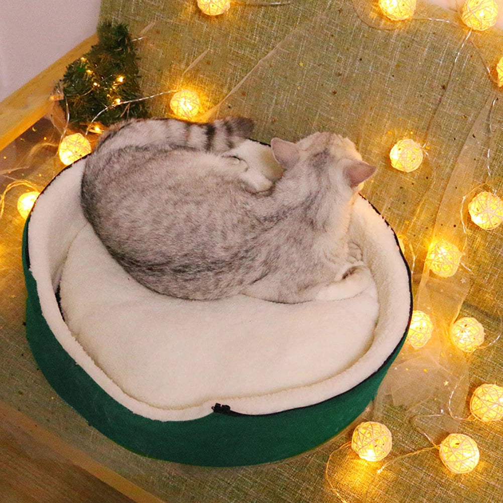 Cat Tent Cave Bed Christmas Tree Cat House Bed Comfortable Triangle Cat Bed Pet Tent House Christmas Tree Cat House Bed