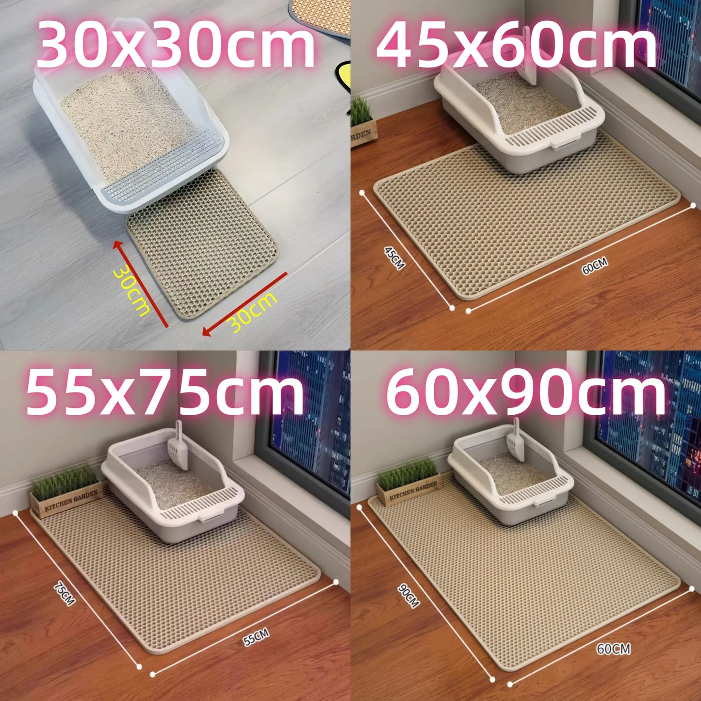 Waterproof Double Layer Cat Litter Mat Nonslip Washable Pet Box Mat For Cat Toilet And Sand Cleanup