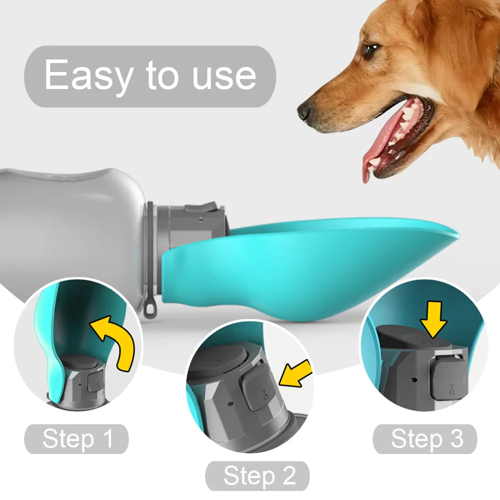800ml Pet Water Bottle Portable Big Dogs Drinking Bowl High Capacity Leakproof Dog Water Dispenser Outdoor Cat Labrador Supplies