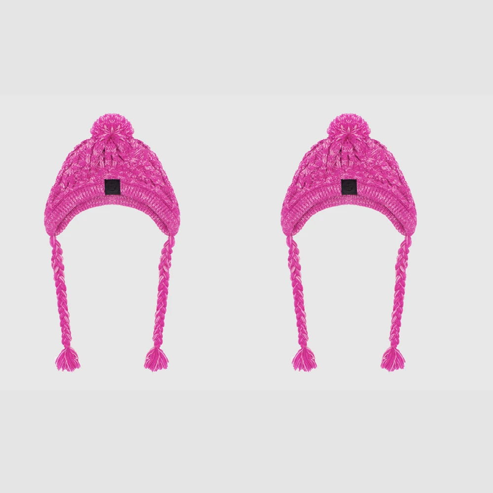 Dualpet Warm Dog Hats Knitting Windproof Hat for Dogs Cats French Bulldog Chihuahua Winter Fluffy Ball Cap Pet Accessories S M L