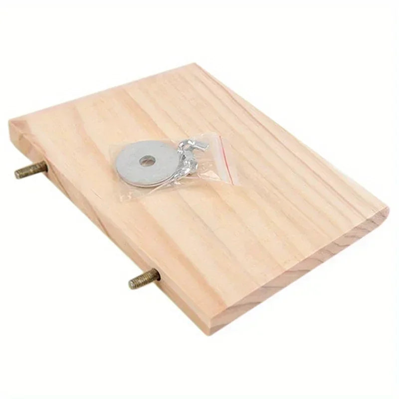 Woodland Friends Wooden Hamster Stand Board Perch For Cage Sturdy Natural Wood Platform Play Space