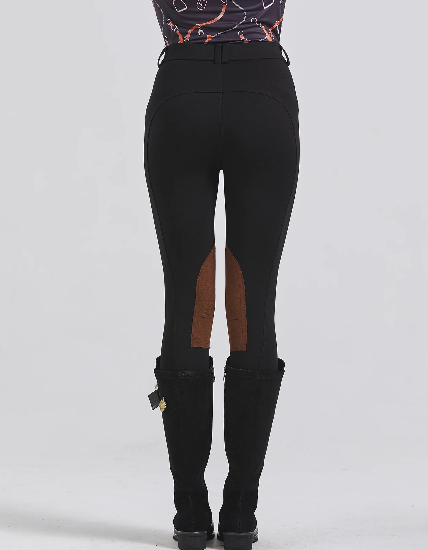 Title (SEO, ≤40 chars): Half Leather Equestrian Pants Anti Slip