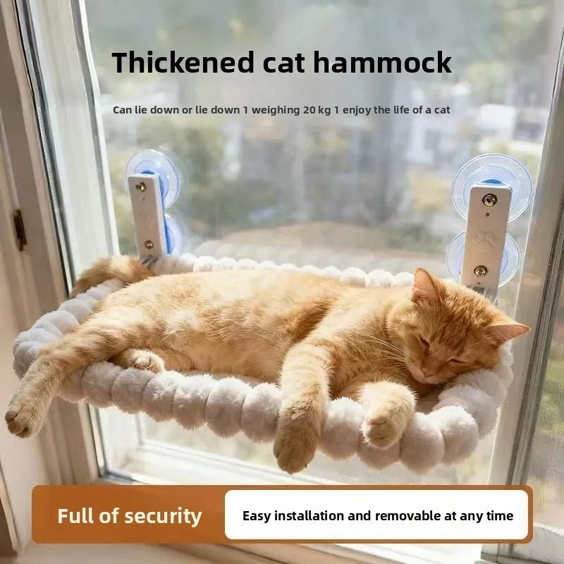 Large Wide Cat Window Bed Suction Cup Hanging Hammock for Cats Sunbathing Balcony Indoor Cat Furniture Pet Supplies