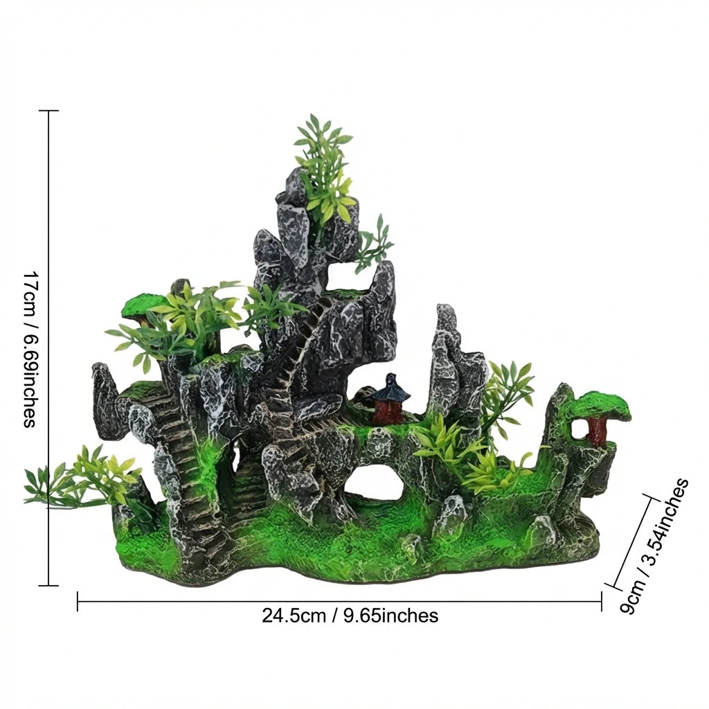 Aquarium Resin Rock Ornament Realistic Artificial Landscape Waterproof Fish Tank Decoration for Home and Office Decoration