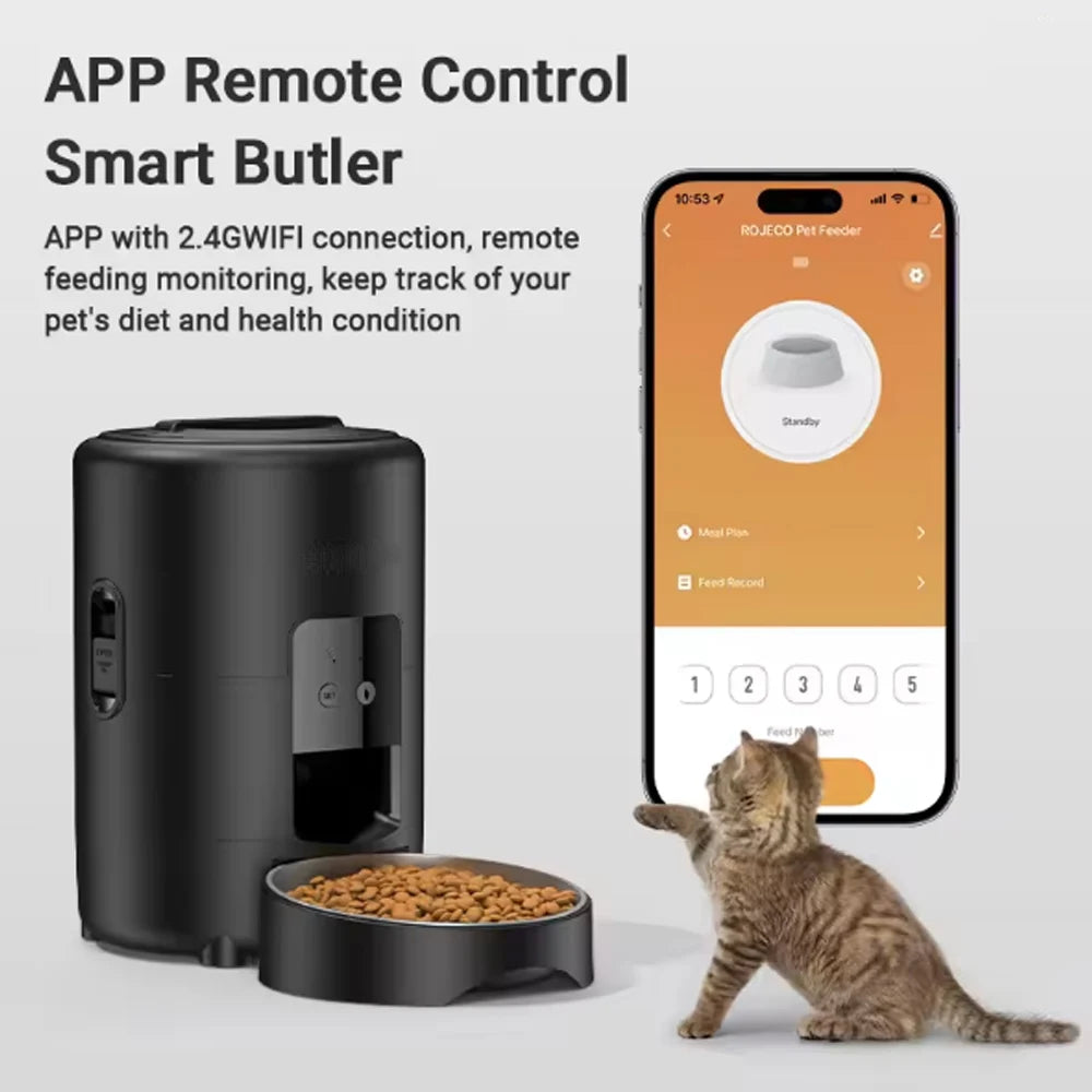 2L Button USB Automatic Animal Feeding Smart Cat Feeder Dog Slow Food Donor With Voice Timing Pet Feed Pet Deliver Feeds Chalet