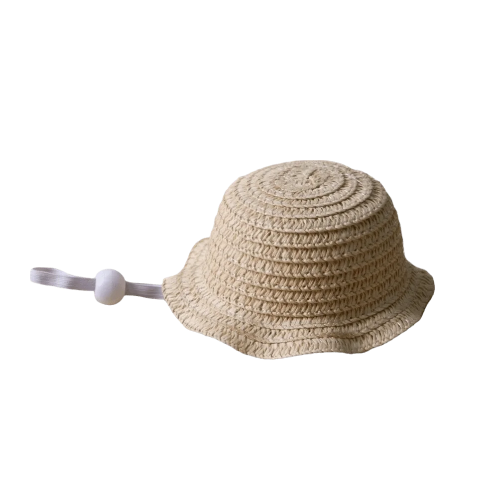Pet Supplies Adjustable Pet Straw Hat Breathable Weaving Dog Fisherman Hat Wide Brim Pet Sunshade Hat Walking Hiking