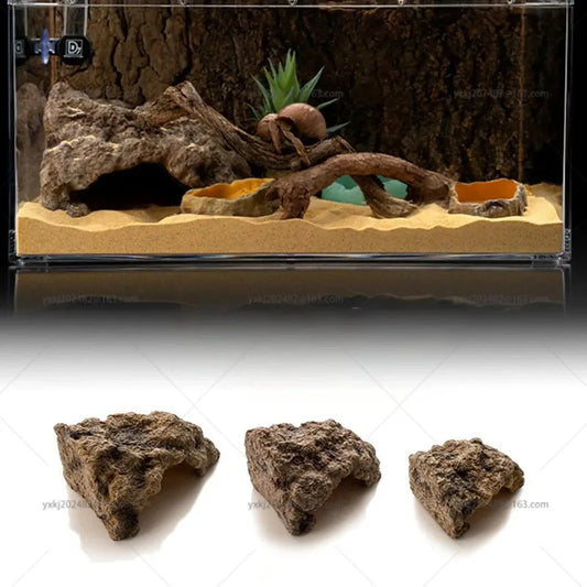 Lizard Snake Turtle Shelter Hide Rest Cave Resin Reptile Hide Cave Artificial Decoration Aquarium Landscaping Decors 도마뱀용품