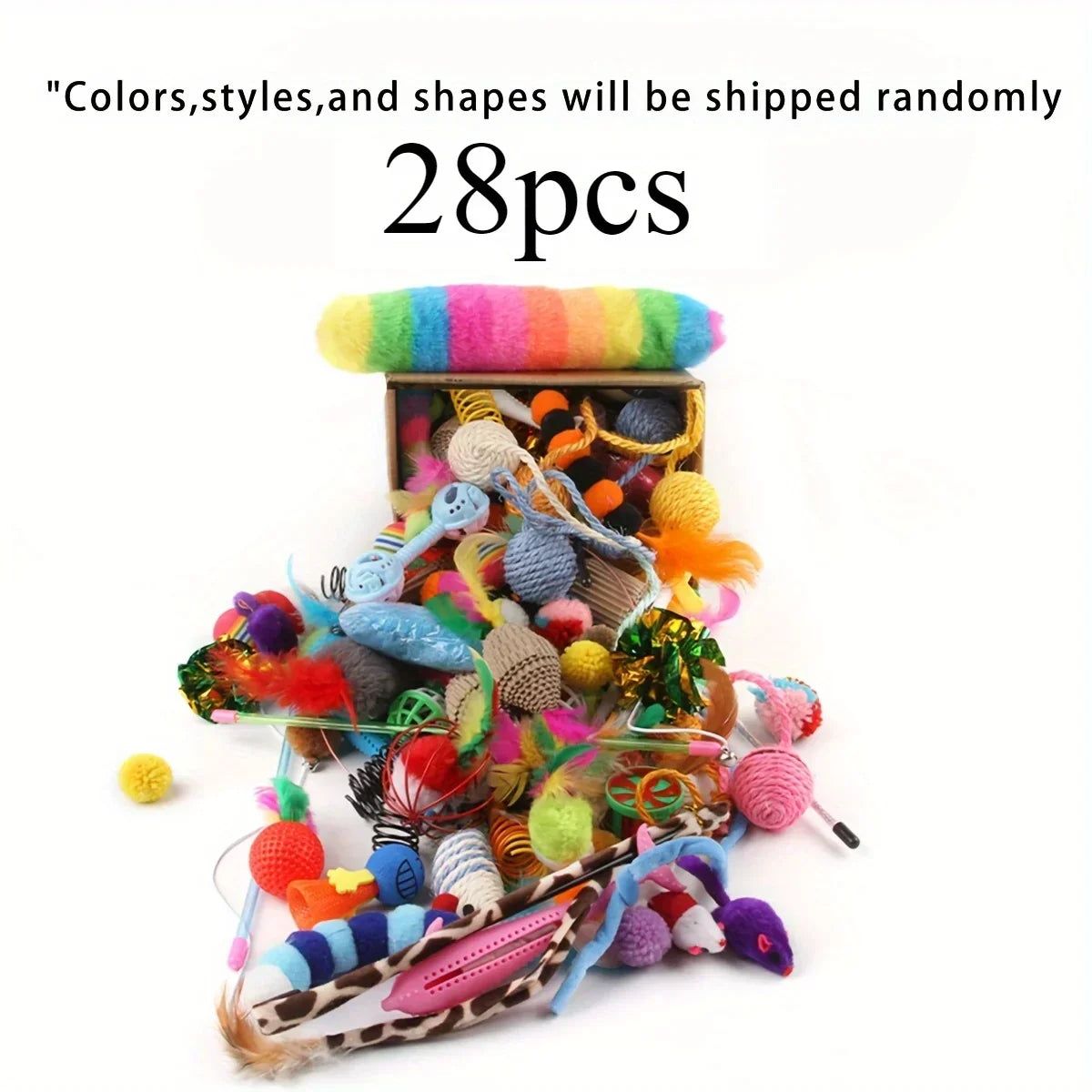 56pcs/28pcs/14pcs Cat Toys Mixed Pack.
