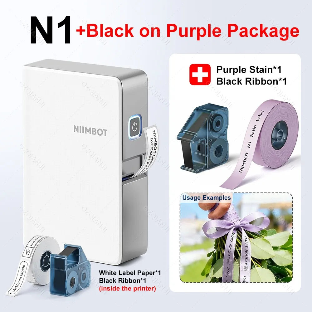 Niimbot N1 Mini Thermal Transfer Label Sticker Printer B18 Label Maker With Ribbon PET Papers For Jewelry Store Cable Cosmetics