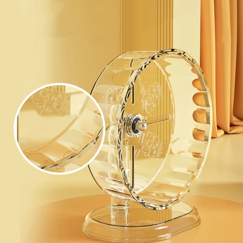 Hamster Cage Wheel Acrylic Transparent Anti-Slip Easy Clean With Stand