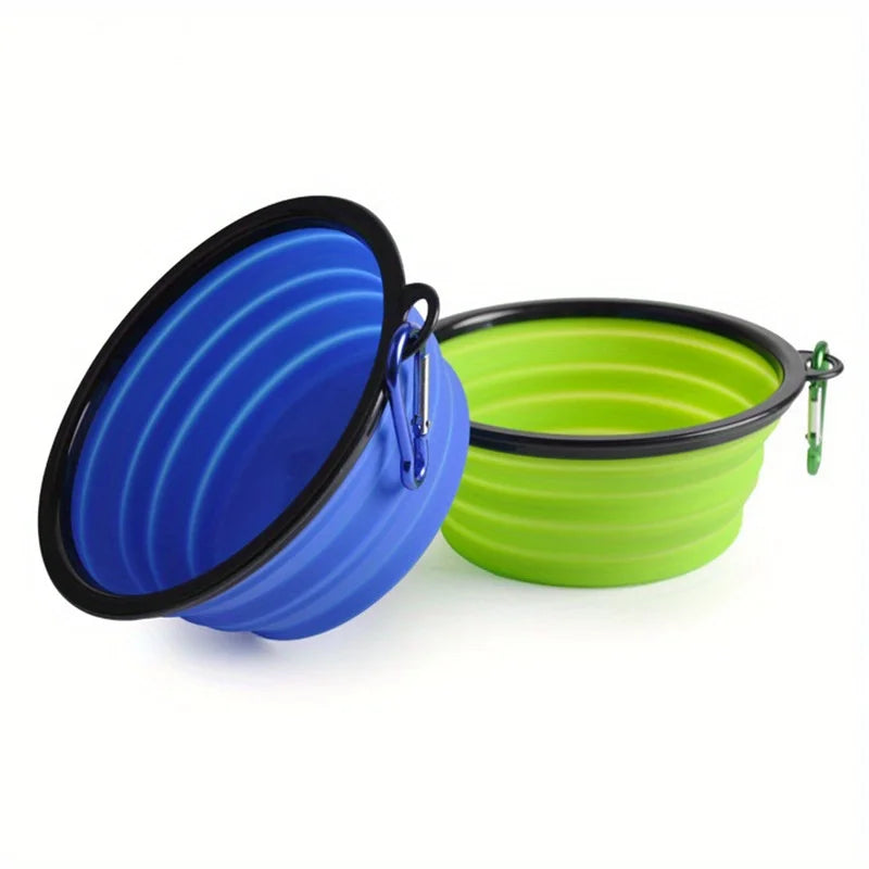 1/2Pcs Pet Supplies Food Bowl 2-in-1 Dog Bowl Water Bowl Silicone Folding Bowl Portable Outdoor Travel Telescopic Bowl