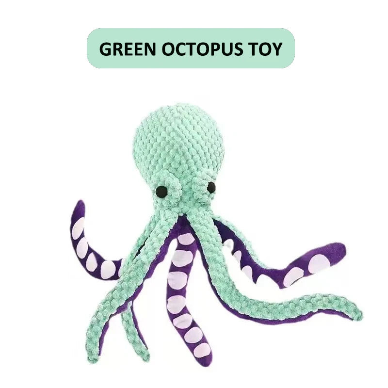 Dog Squeak Toy Teeth Grinding Bite Resistant Octopus Pet Plush Toy Boredom Companion Puppy Toy Dog Toys