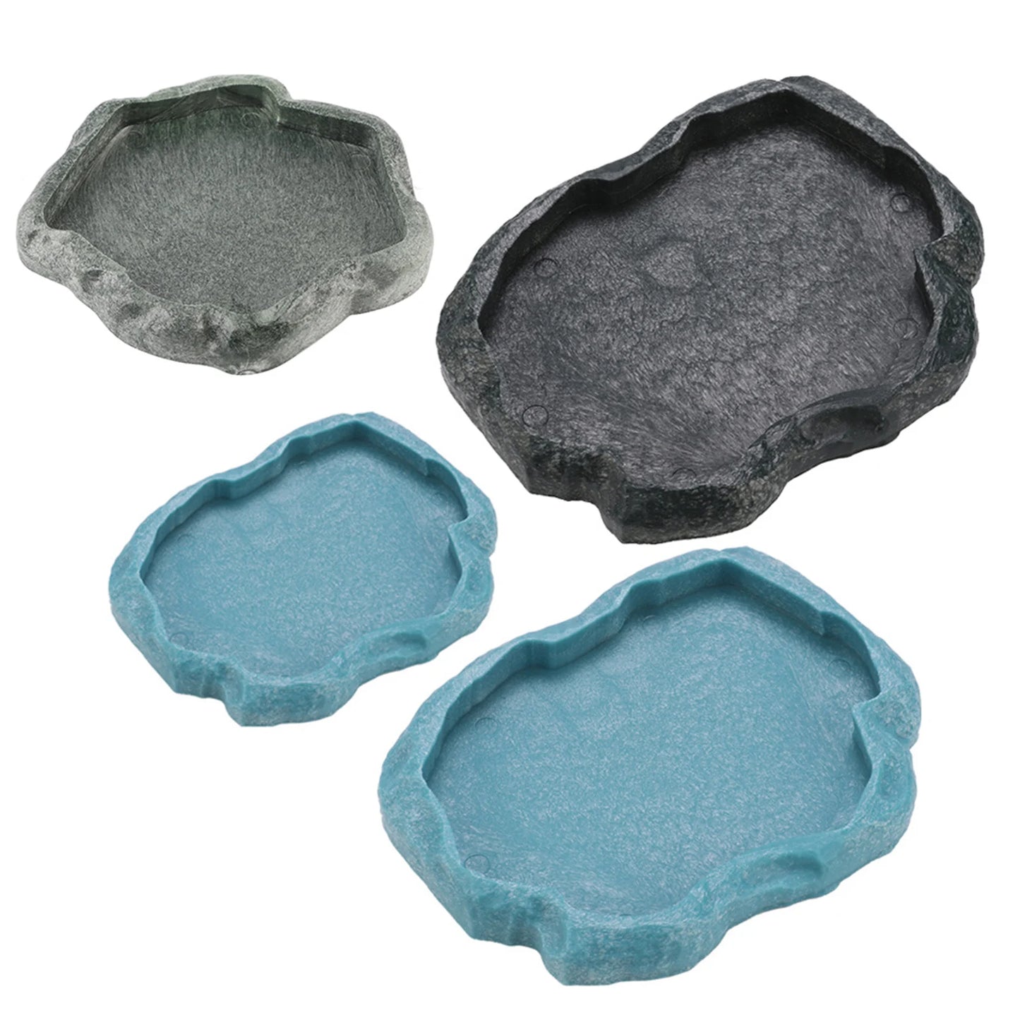 ABS Resin  Reptile Rock Food and Water Dish Feeder Bowl for Tortoise Lizard Reptile Feeder Lizard Feeder Reptile Bowl