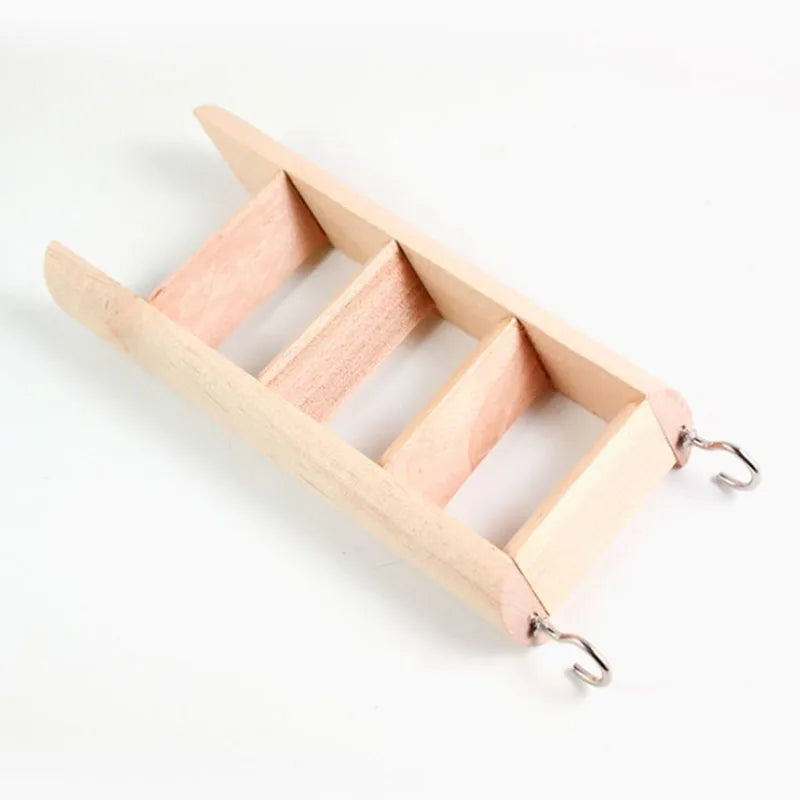 WoodlandWhiskers Wooden Ladder For Hamsters And Small Pets 15cm By 6.5cm - Natural Color Durable Wood Accessory