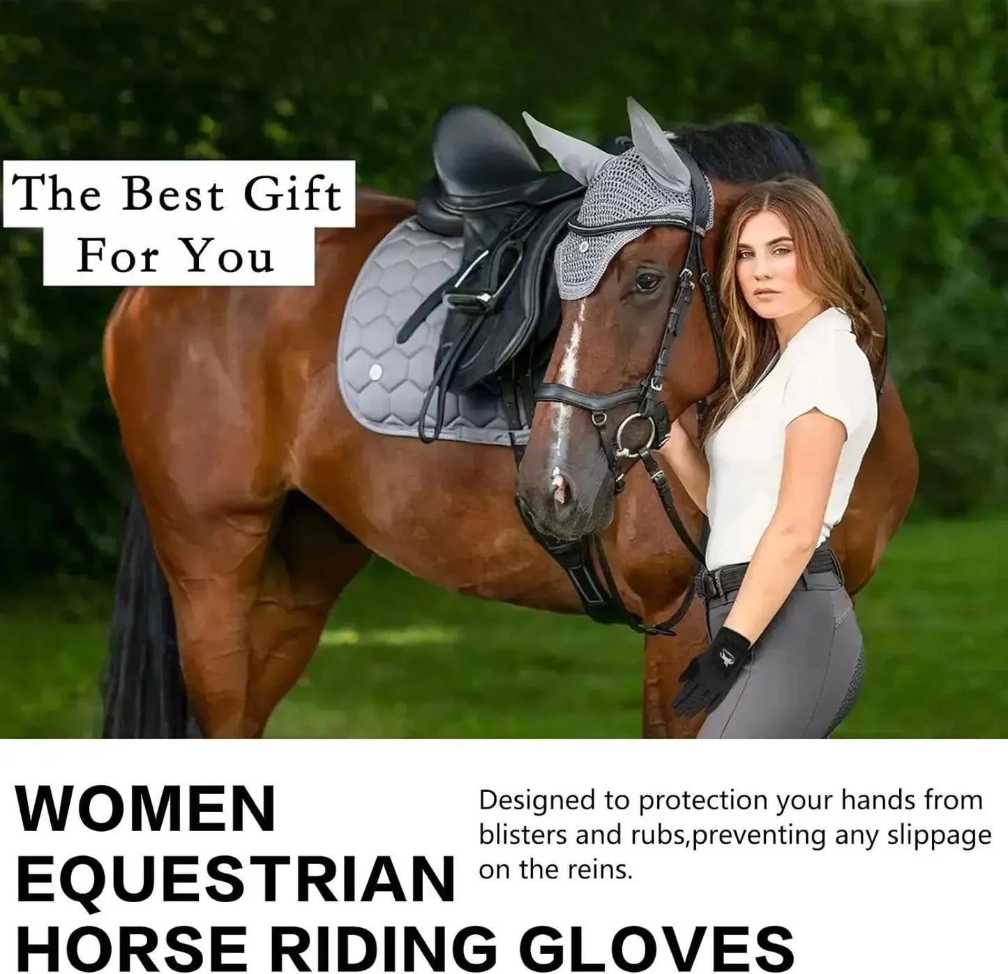 Lightweight Breathable Mesh Equestrian Gloves for Women, Color Pack Offering Comfortable Secure Grip in All Weather Conditions