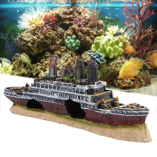AquaDream Titanic Shipwreck Aquarium Ornament