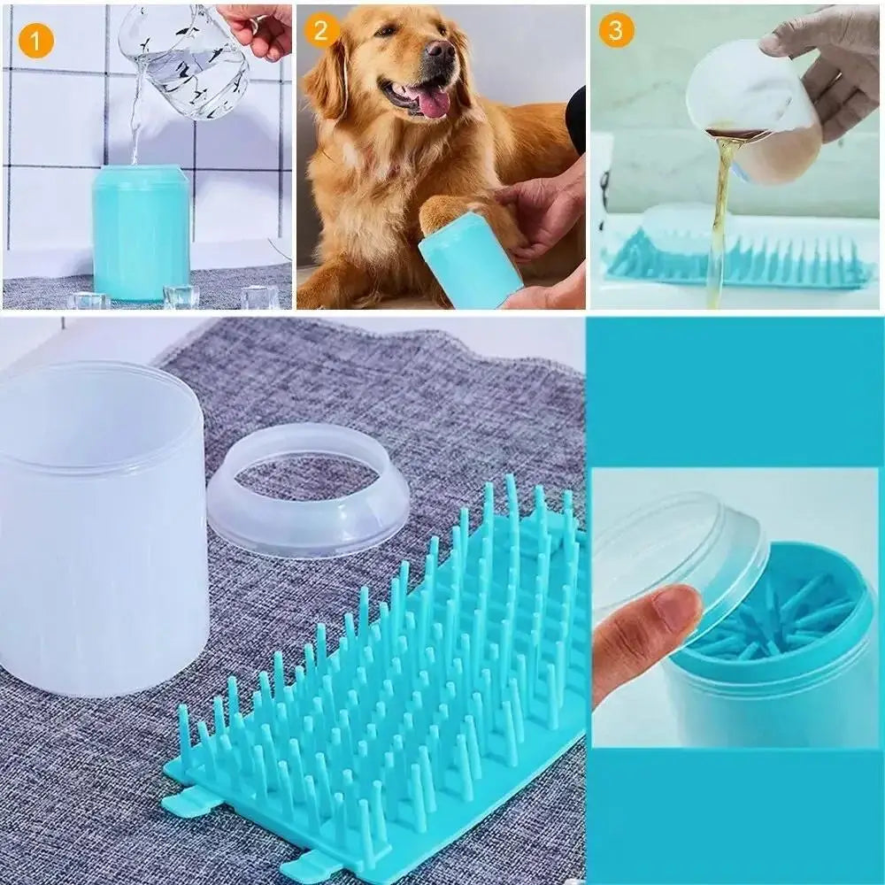 Pet Paw Cleaner Soft Silicone Foot Cleaning Brush Portable Pet Dogs Towel Foot Washer Cleaning Bucket Clean Brush Washing Cup