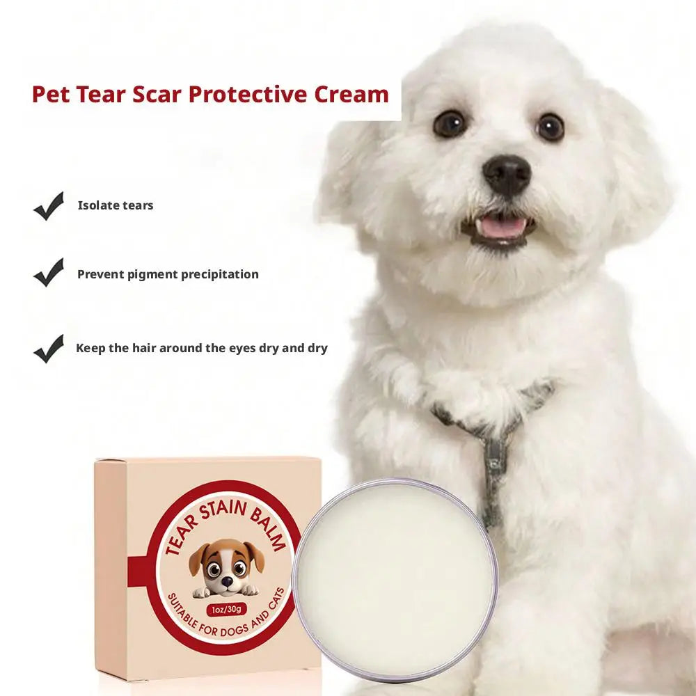 Pet Lacrimal Gland Cleaning Cream,Soothing Skin Isolating Tears Preventing Pigmentation Cat Dog Universal Tear Stain Balm Care