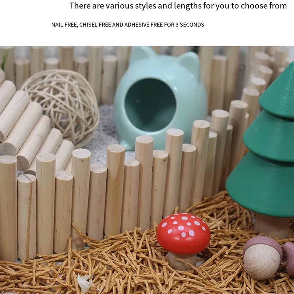 NatureNest Hamster Wooden Walls And Bridge Enrichment Natural Wood Texture Encourages Exploration And Nesting