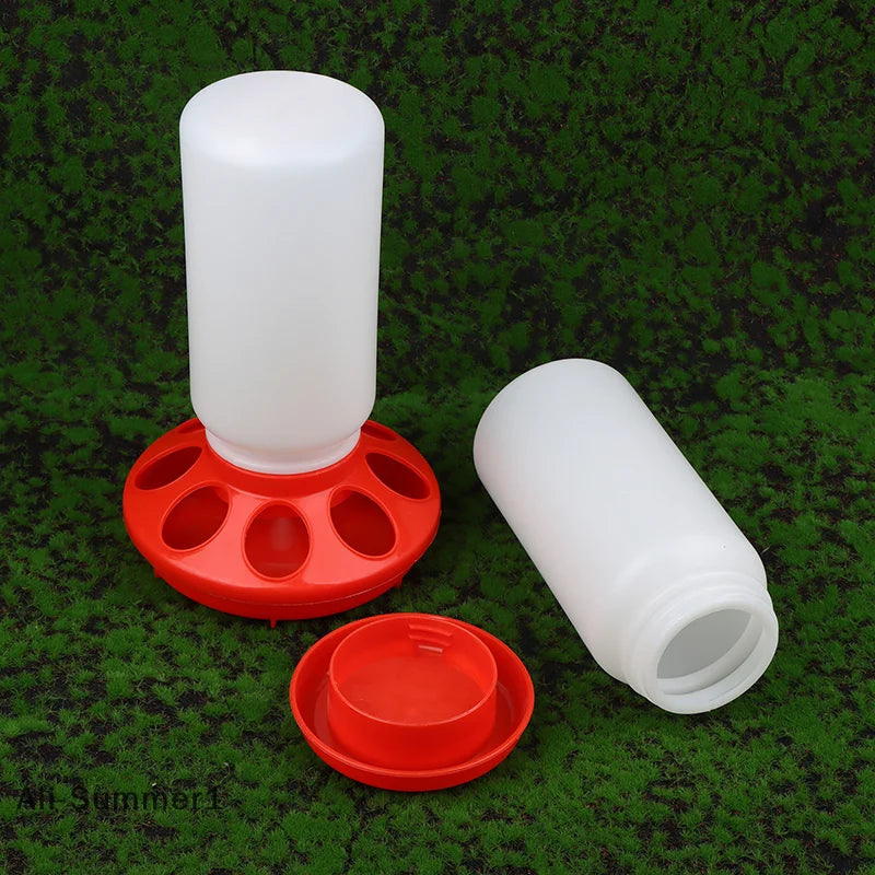 【E】Poultry Thickened Feeder And Drinker Water Food Dispenser Automatic Chicken Birds Chick Waterer Feeding Bucket Container