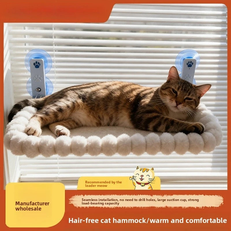 Large Wide Cat Window Bed Suction Cup Hanging Hammock for Cats Sunbathing Balcony Indoor Cat Furniture Pet Supplies