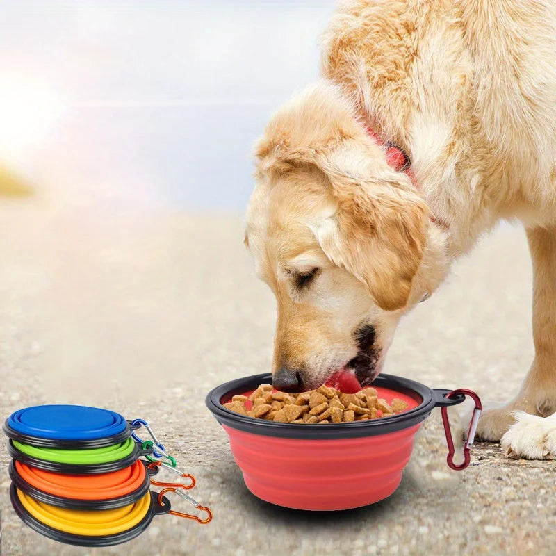 1/2Pcs Pet Supplies Food Bowl 2-in-1 Dog Bowl Water Bowl Silicone Folding Bowl Portable Outdoor Travel Telescopic Bowl