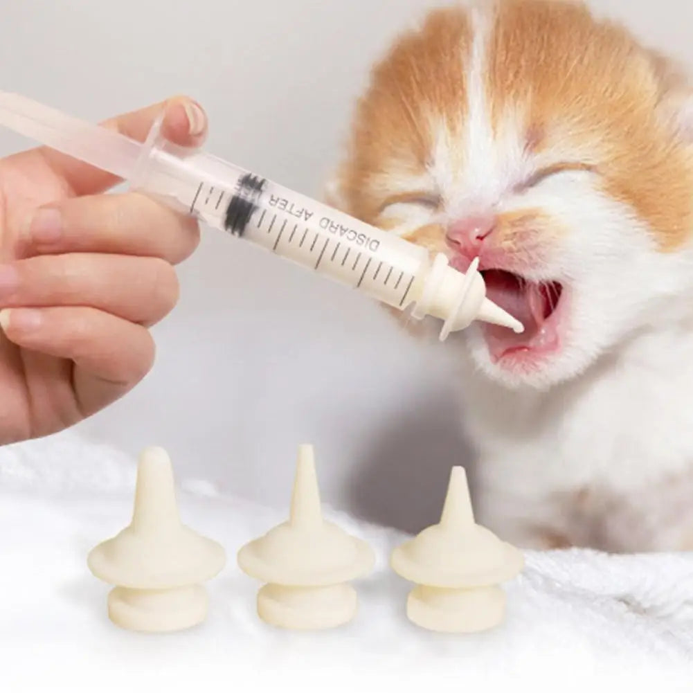 Pets Feeder Supplies Detachable Needle Tube Food Grade Soft Silicone Dogs Cats Feeding Device Newborn Pets Pacifier Syringe Set