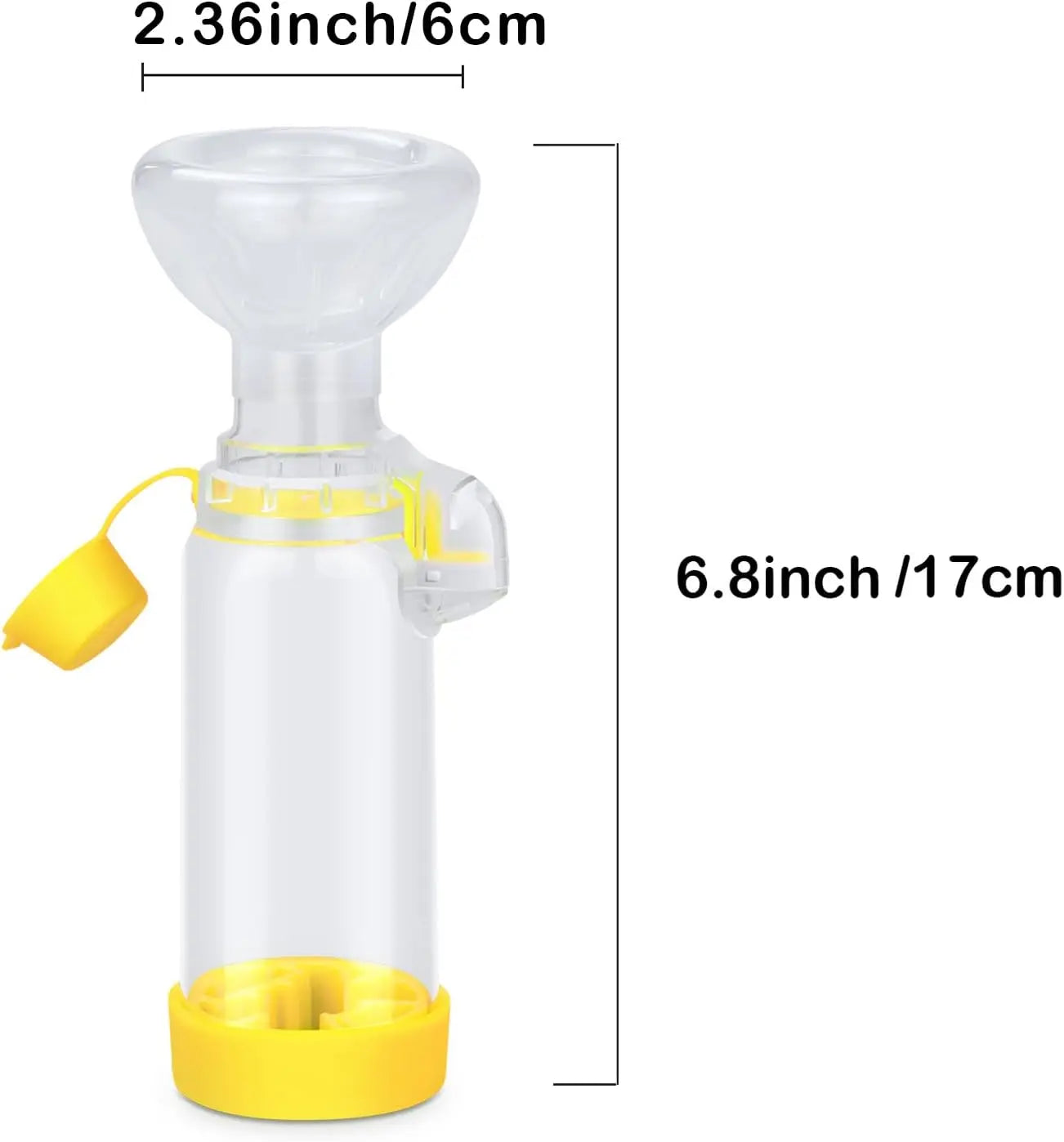 Pet free-space chamber, cat or dog nebulizer, handheld spacer for drug administration to pets(yellow)